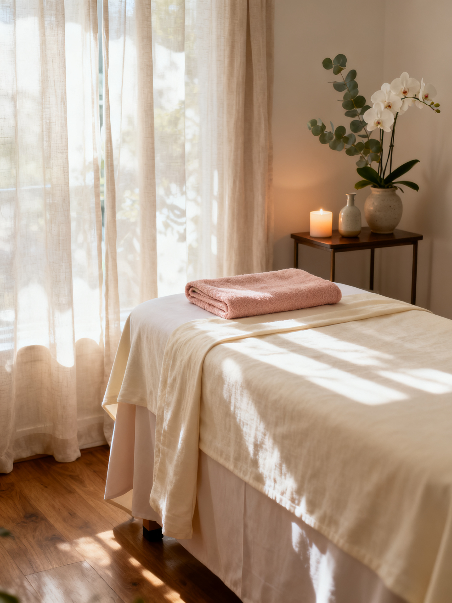 Calm, considered massage space